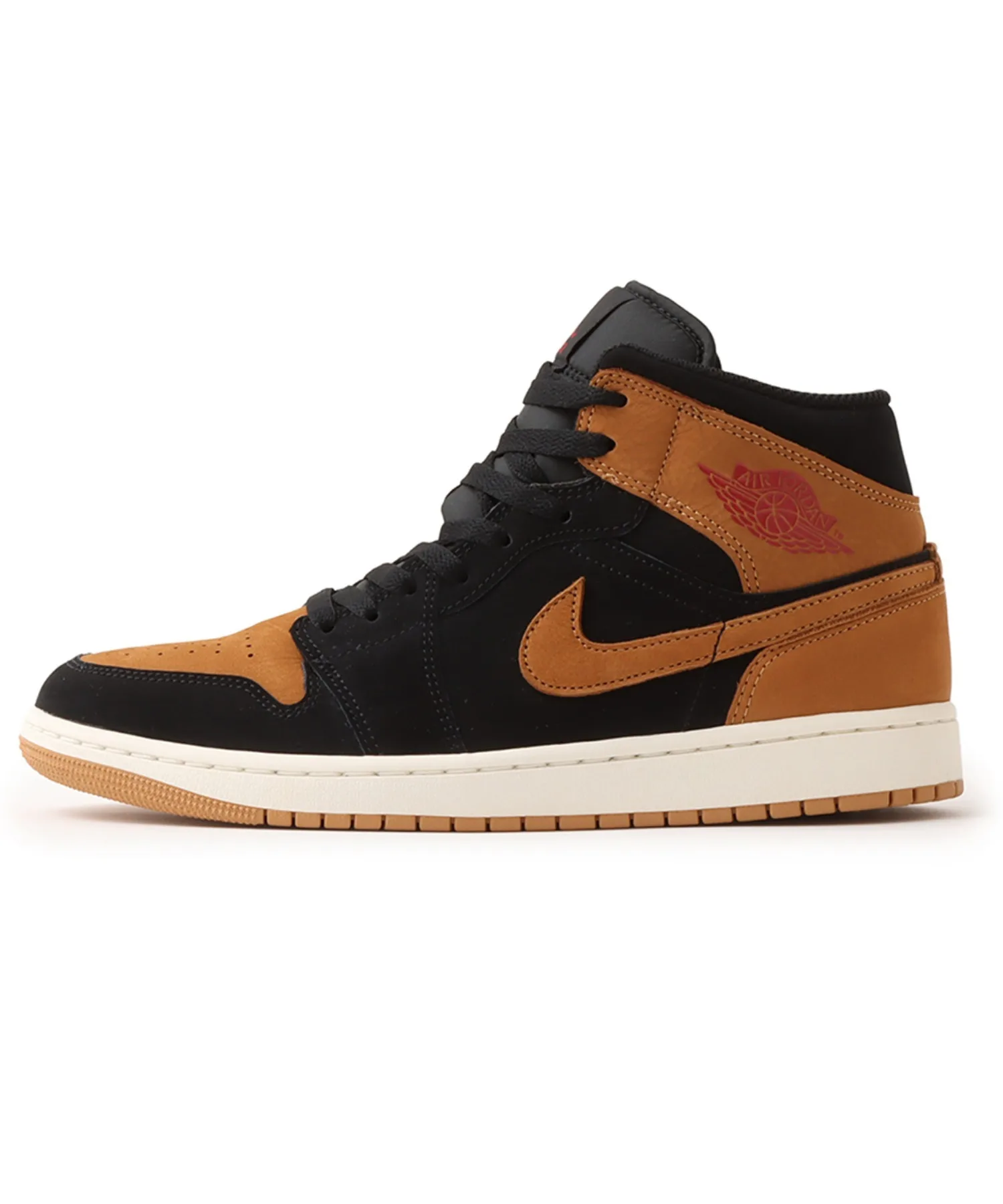 Мужские и женские кроссовки Air Jordan 1 Mid SE с кожаным верхом JORDAN BRAND чёрные — фото 4