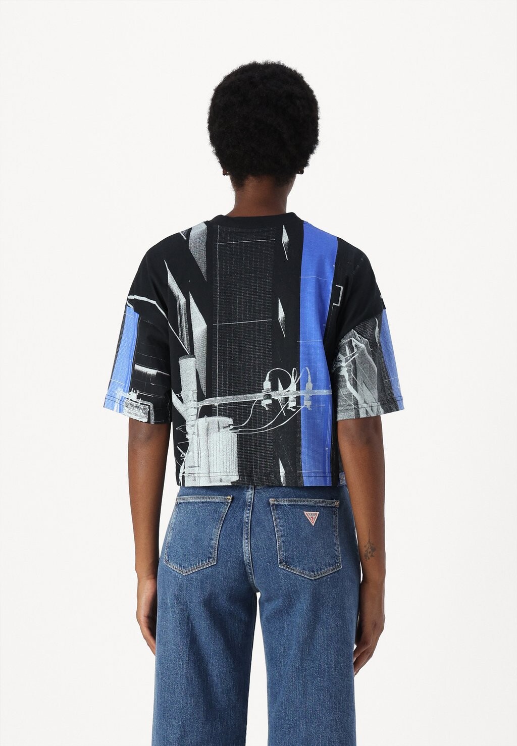 

Футболка с принтом CROPPED TEE Karl Lagerfeld Jeans, черный