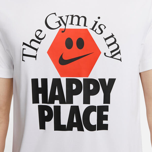 Футболка Nike Happy Place Logo T-Shirt 'White', белый — фото 3