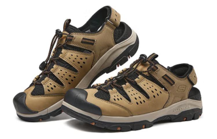 Skechers Дышащие треккинговые туфли для речных походов мужские бежевые, цвет Tan — фото 3