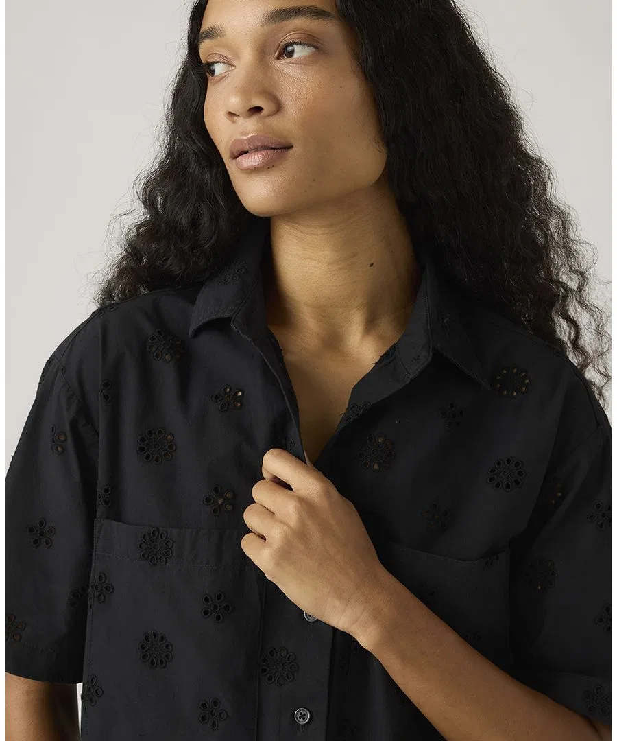 Женская укороченная хлопковая футболка с коротким рукавом Harlie от Premium Women's Novelty Levi's, Anthracite Night — фото 2