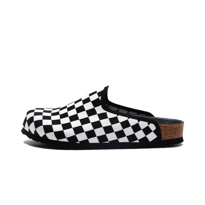 

Devo Life Стильные сандалии унисекс черно-белые квадратные флайнит, цвет Black White Square Flyknit