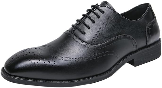 

Мужские классические оксфорды, повседневные деловые кожаные оксфорды-дерби с острым носком, туфли без шнуровки на шнуровке, для вождения, комфортные, для вечеринок, свадеб Zestrelax, черный