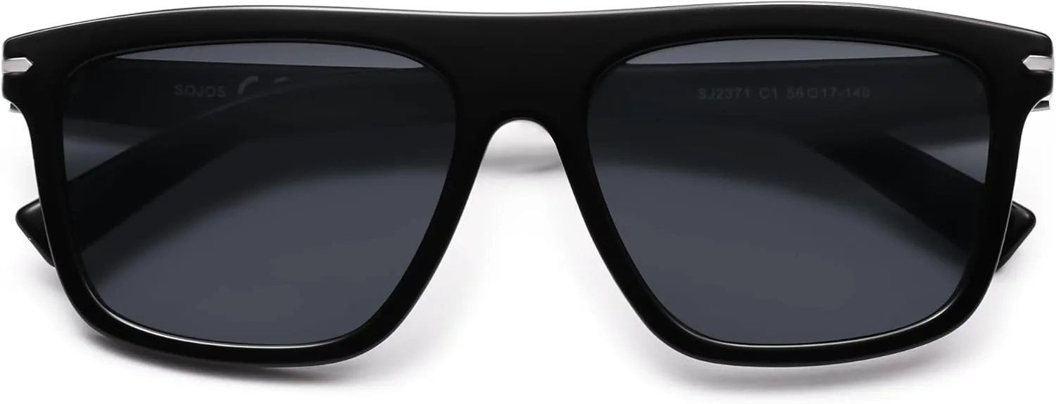 

Поляризованные квадратные солнцезащитные очки SOJOS TR90, легкие, унисекс, для женщин и мужчин, модный классический дизайн, защита от УФ-излучения, Black/Grey