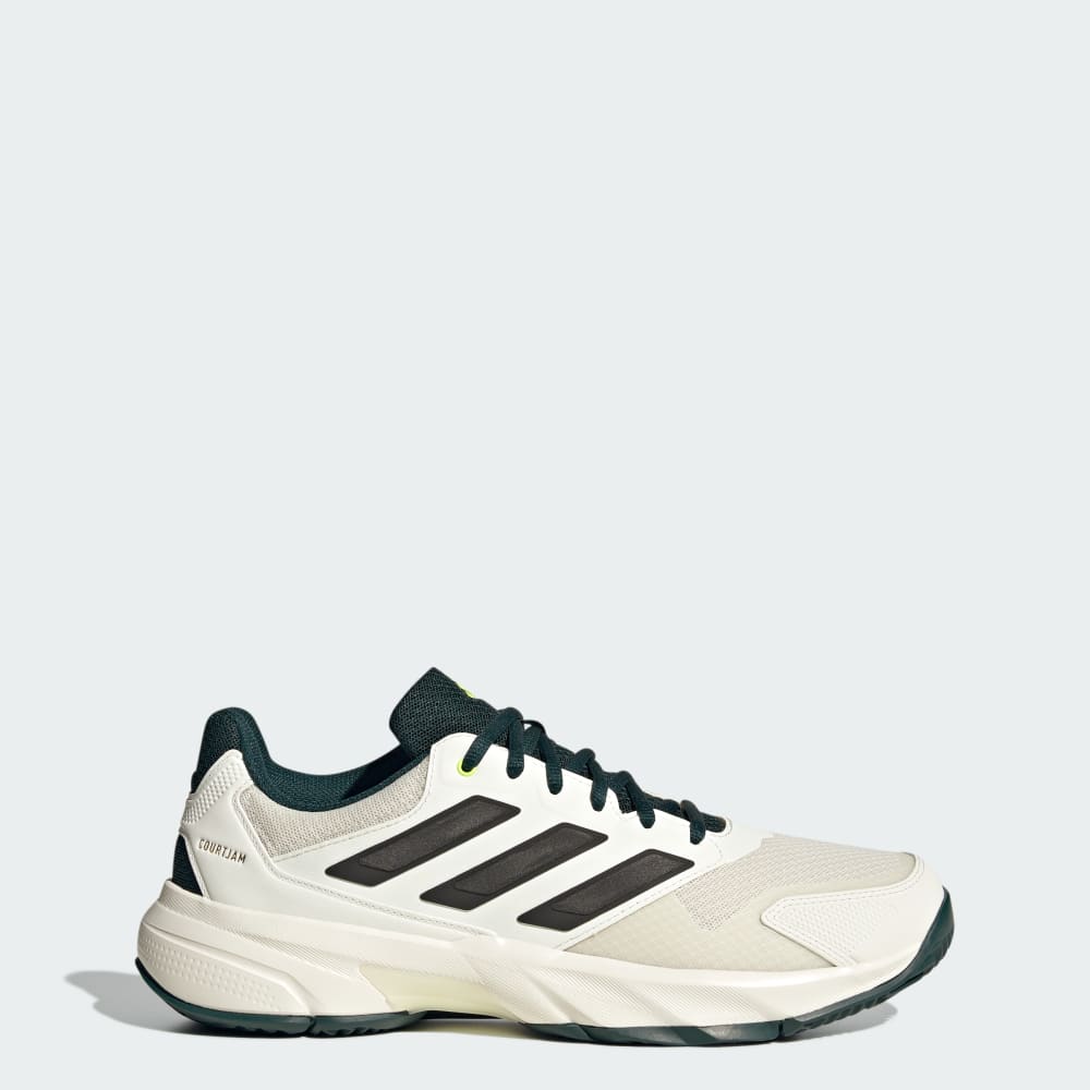 

Кроссовки Adidas Courtjam Control 3 Tennis Shoes, цвет Off White/Silver Metallic/Aurora Ivy