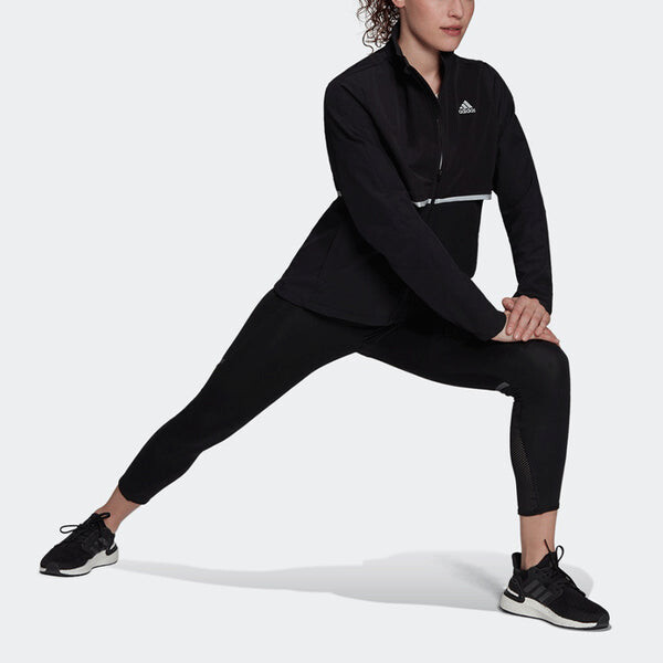 Куртка (WMNS) adidas Logo Printing Stand Up Collar Zipper Long Sleeve Jacket Coat Black, черный — фото 3