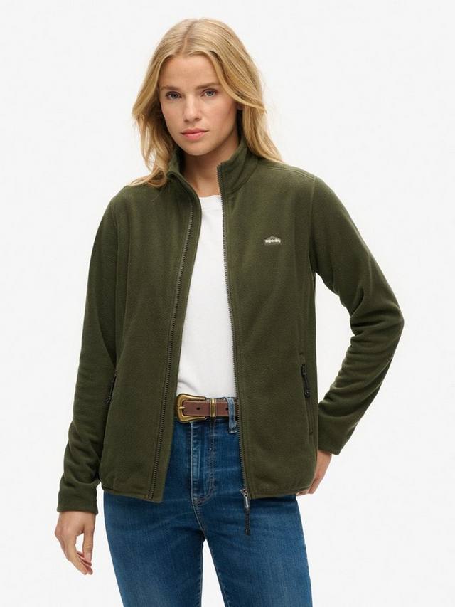 

Флисовая куртка с полной застежкой-молнией Superdry, цвет Army Khaki Green