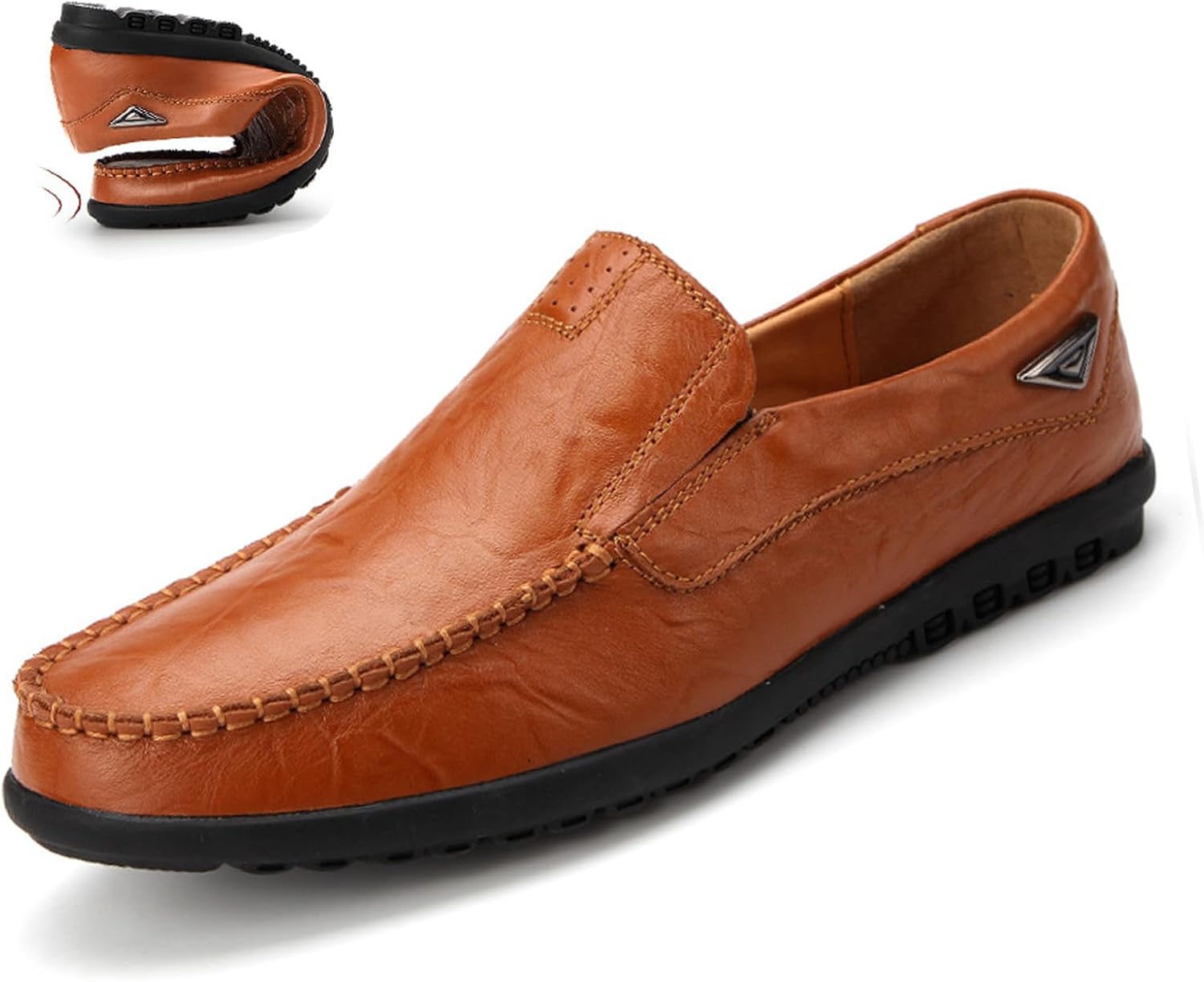 

Мужские повседневные кожаные лоферы Optigard с легкой посадкой, удобные дышащие туфли для ходьбы, легкие мокасины, коричневый