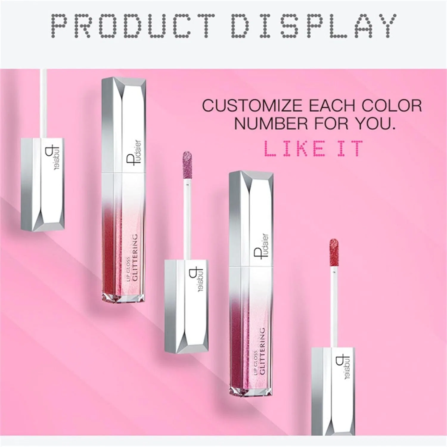 Блеск для губ Lip Tint Foreted Металлик Зеленый Фиолетовый Красный Розовый Серый Желтый Оранжевый Глянцевый — фото 4