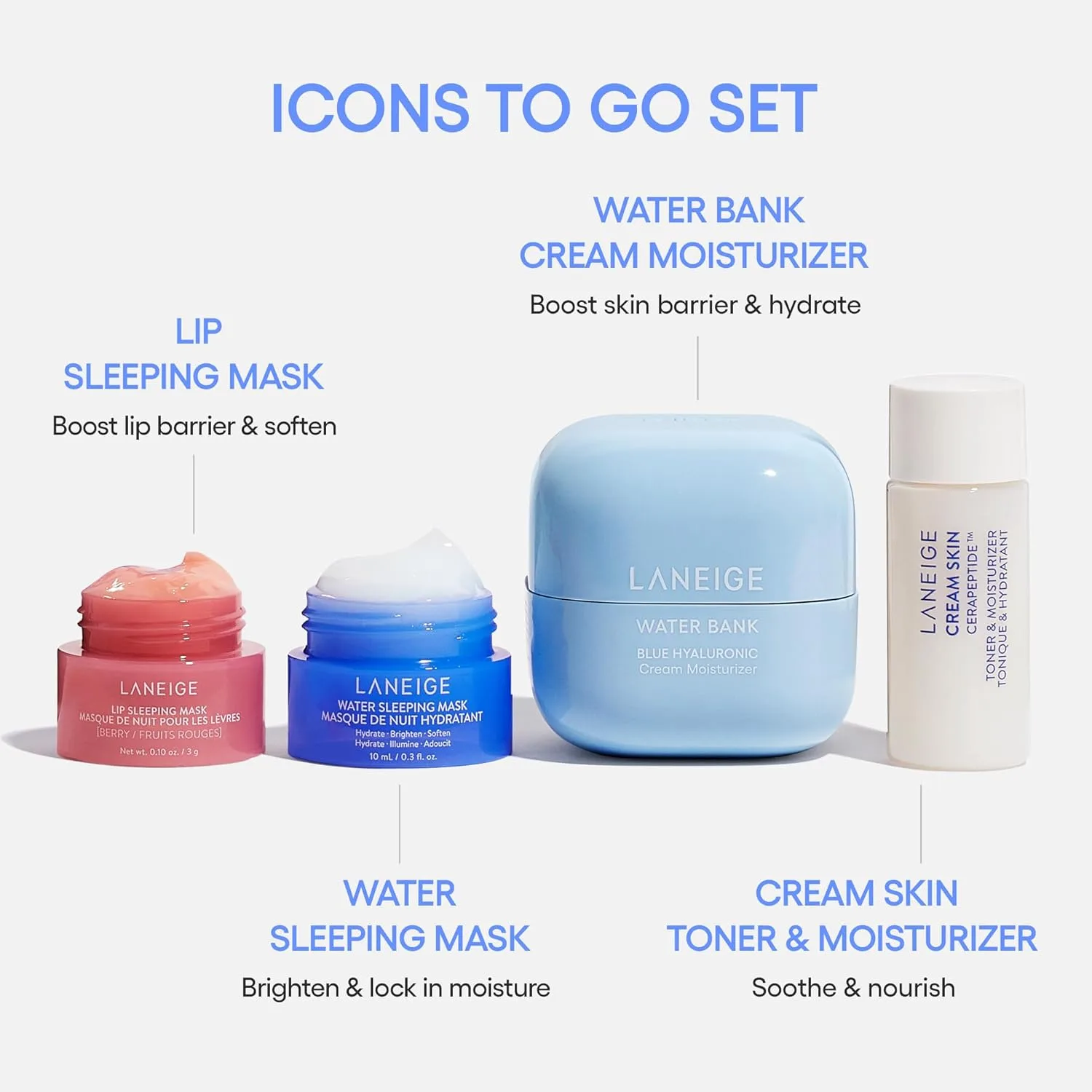 Увлажняющий крем LANEIGE Water Bank Blue с гиалуроновой кислотой: корейский увлажняющий крем для лица со скваланом и церамидами для поддержки кожного барьера, протестирован дерматологами., Blue — фото 2
