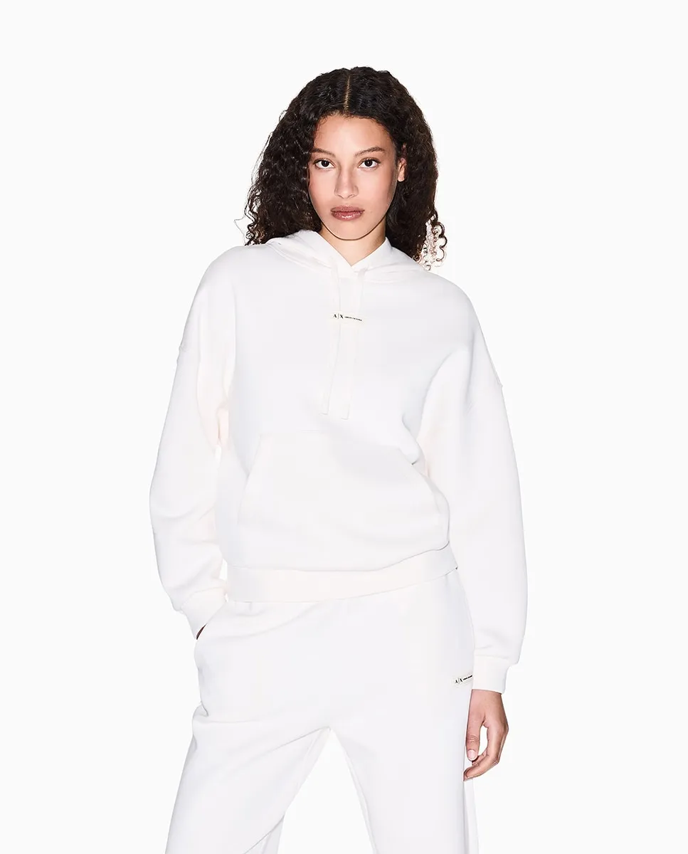 

Женская толстовка с капюшоном и карманом-кенгуру Capsule Cozy Lab Armani Exchange, светло-бежевый