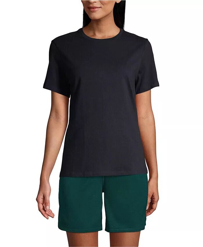 

Женская футболка с коротким рукавом Feminine Fit Essential Lands' End, черный