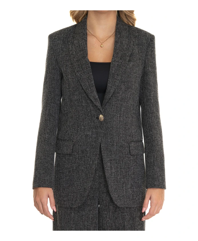 

Твидовый жакет с разрезом на спине и карманами. Liu Jo, серый