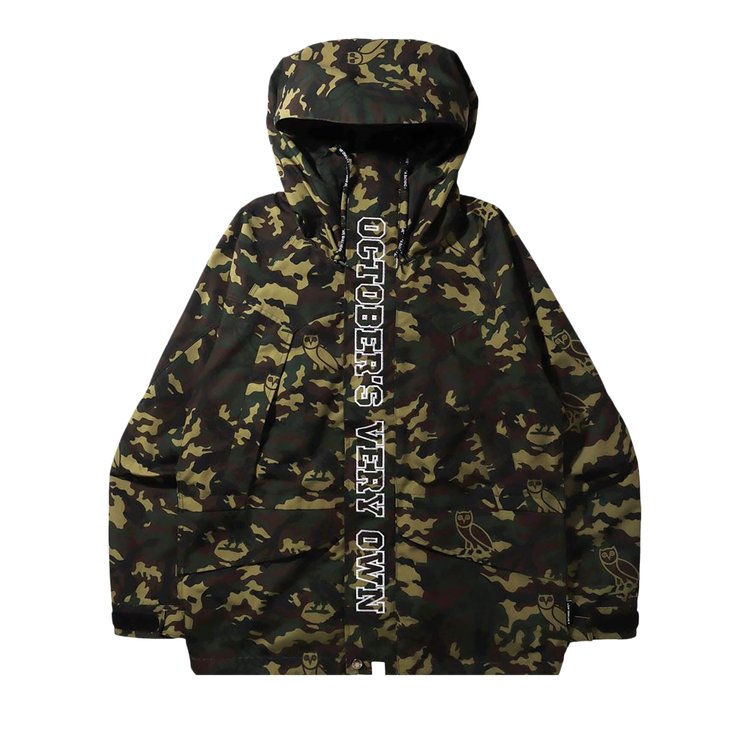 

Куртка BAPE x OVO Woodland Camo Snowboard Jacket, зеленый, Черный, Куртка BAPE x OVO Woodland Camo Snowboard Jacket, зеленый