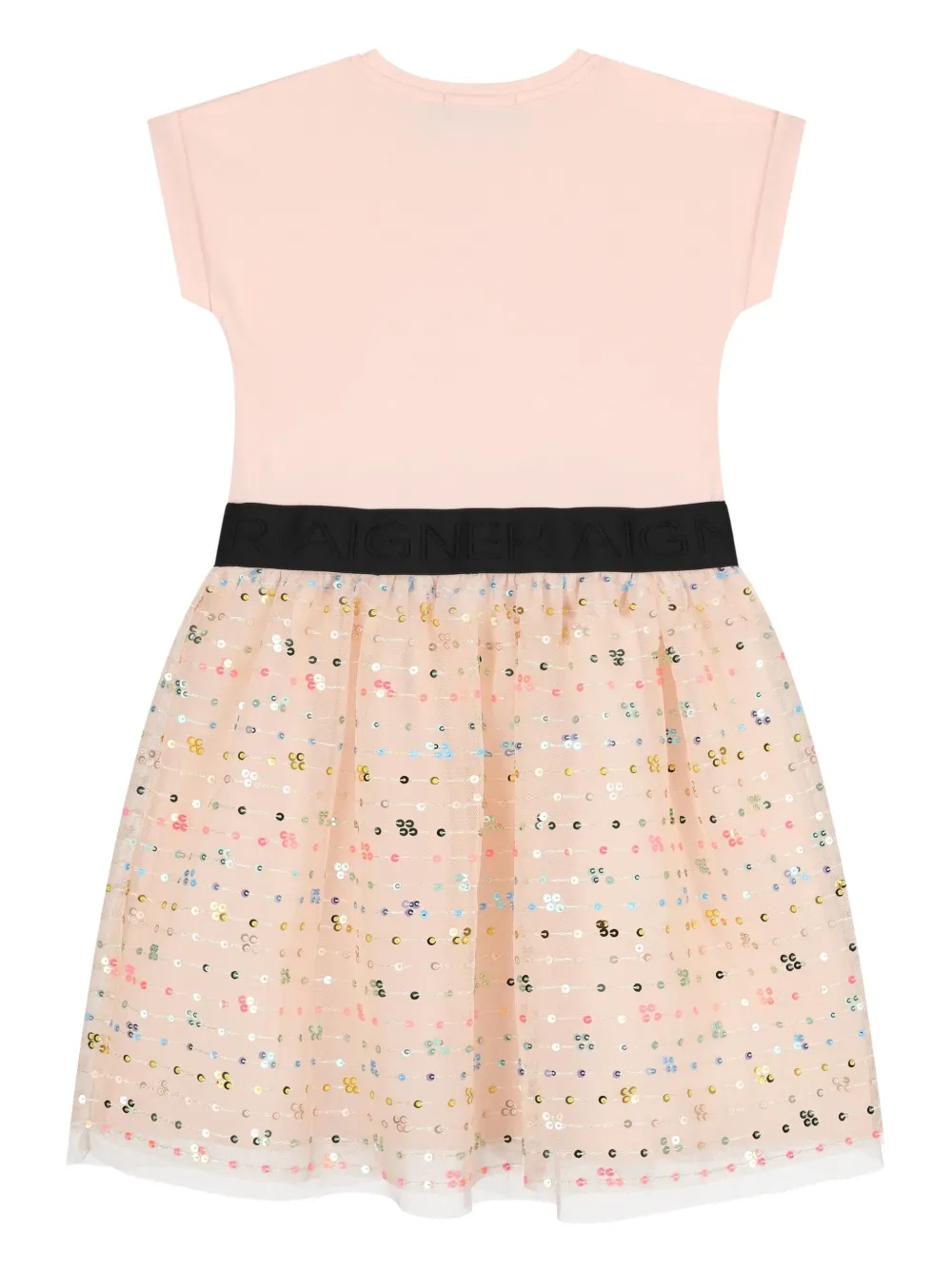 Платье с логотипом, украшенное пайетками Aigner Kids, розовый — фото 2