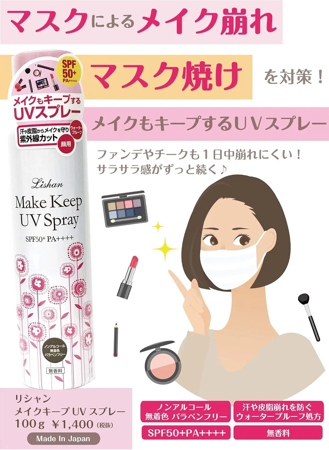 Спрей для лица Eye Style Lishan Makeup Keep UV, бесцветный, 100 мл — фото 3