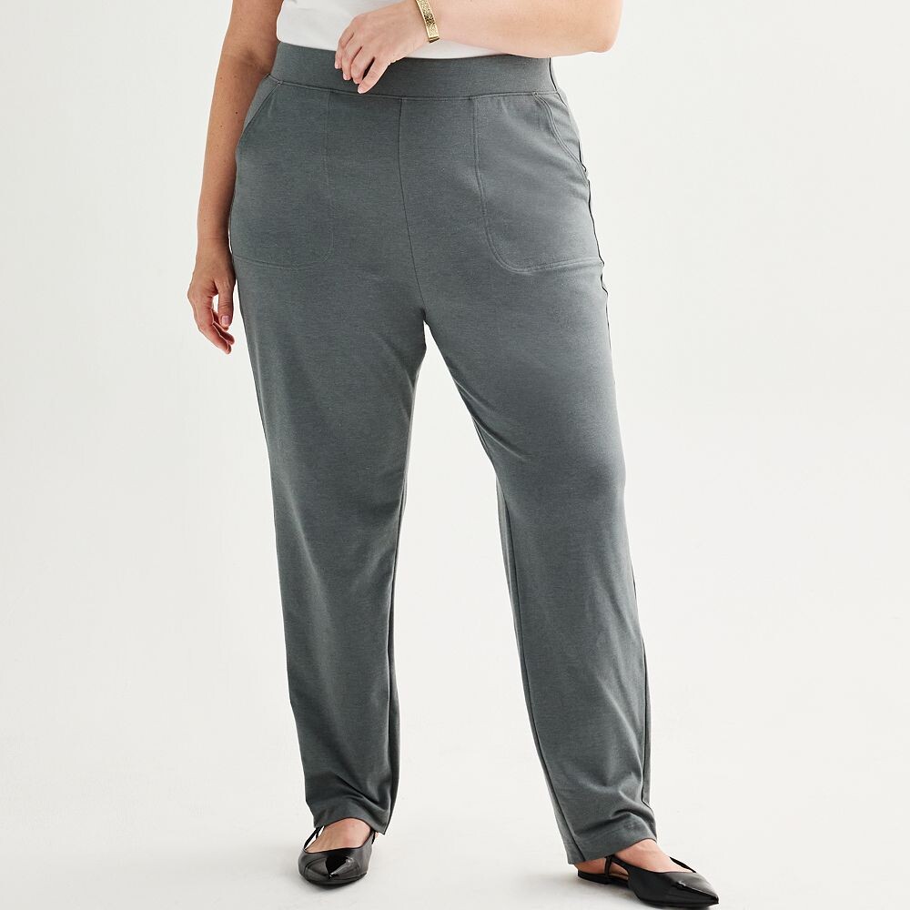 

Брюки прямого кроя больших размеров Croft & Barrow Essential, цвет Coal Heather