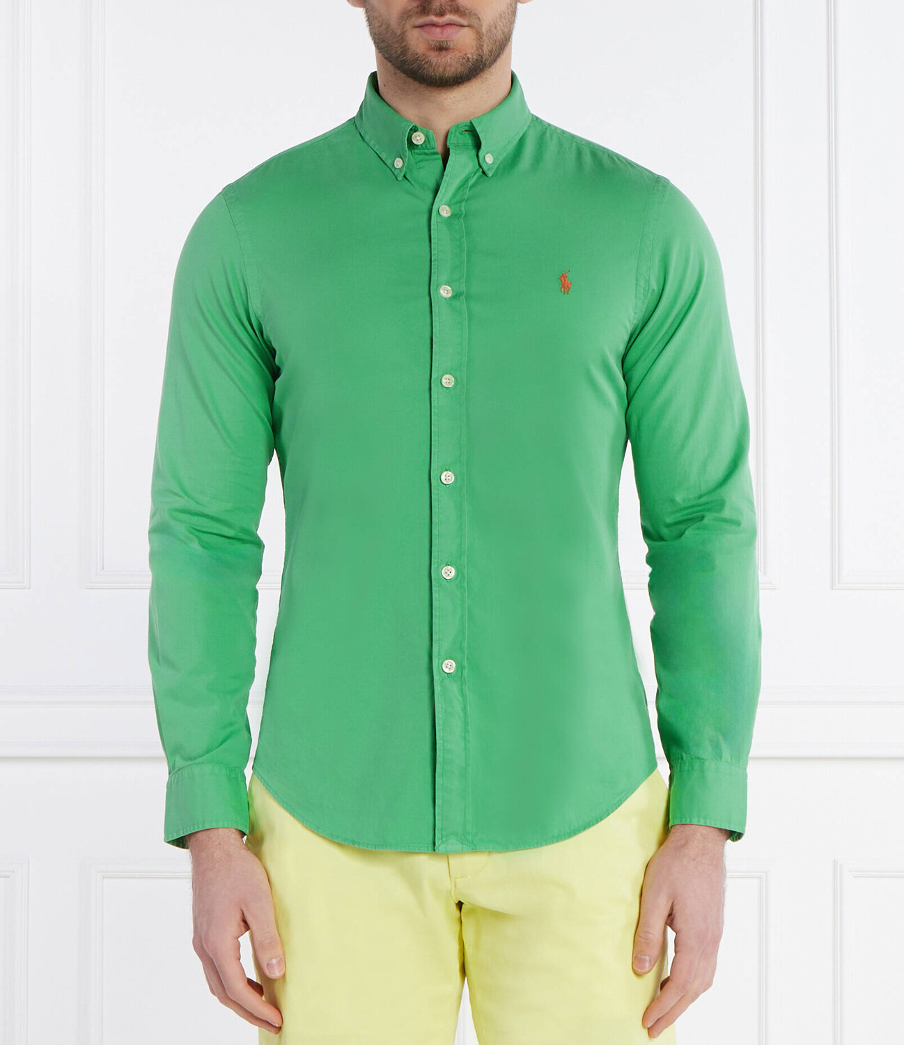 

Рубашка POLO RALPH LAUREN Slim Fit, зеленый