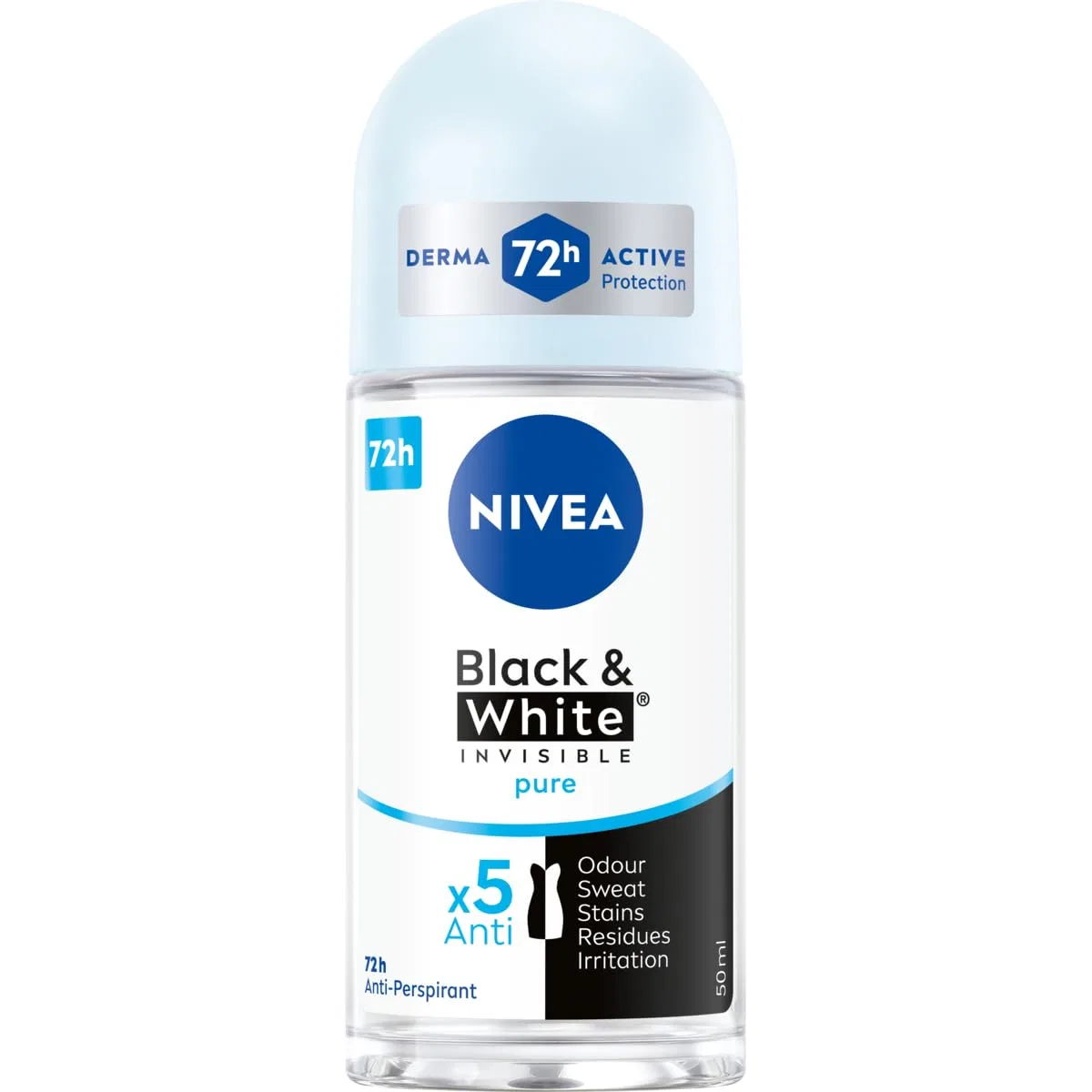 Женский шариковый антиперспирант Nivea Black & White Invisible Pure, 50 мл Nivea, Black And White
