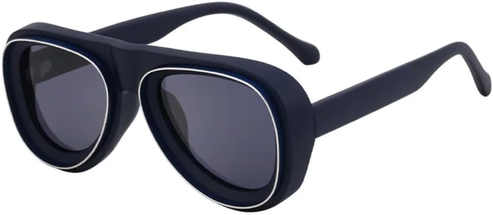 

Винтажные солнцезащитные очки для женщин и мужчин, мужские солнцезащитные очки в панк-стиле, роскошные дизайнерские очки, популярные очки в крупной оправе SZVVBKK, Dark Blue Black