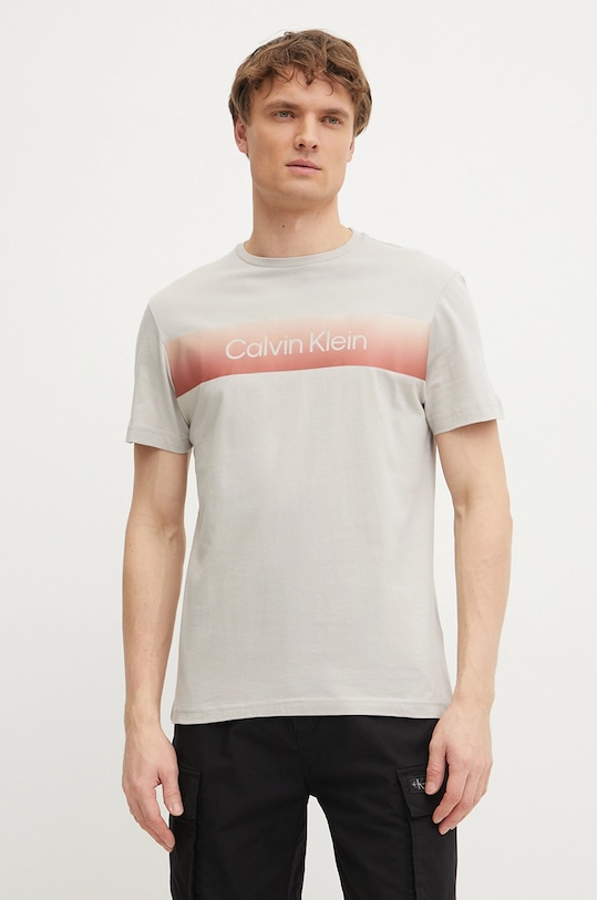 

Хлопковая футболка Calvin Klein, бежевый
