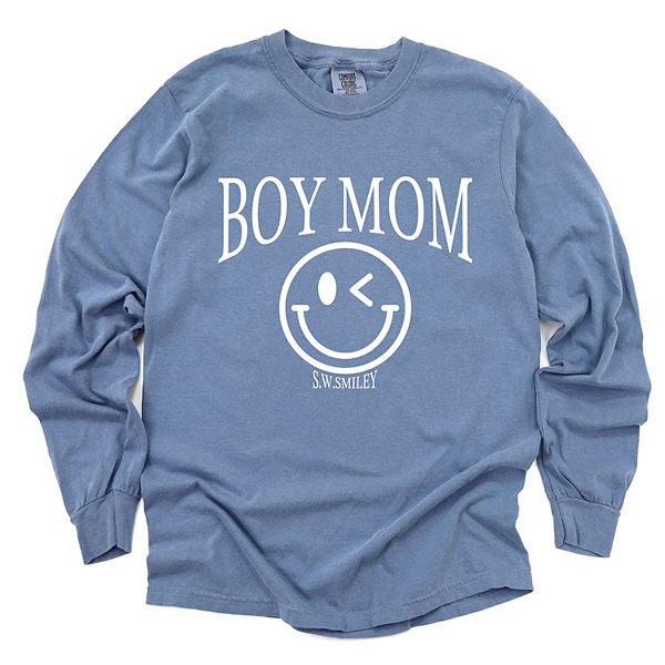 

Футболка с принтом SWSmiley boy mom outline Simply Sage Market, Blue Jean