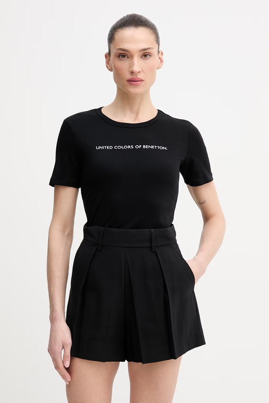 

Хлопковая футболка United Colors of Benetton, черный