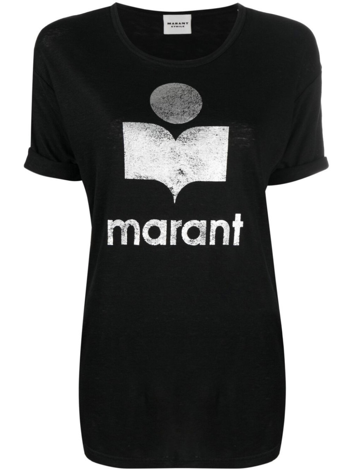

Marant Étoile льняная футболка с логотипом, черный