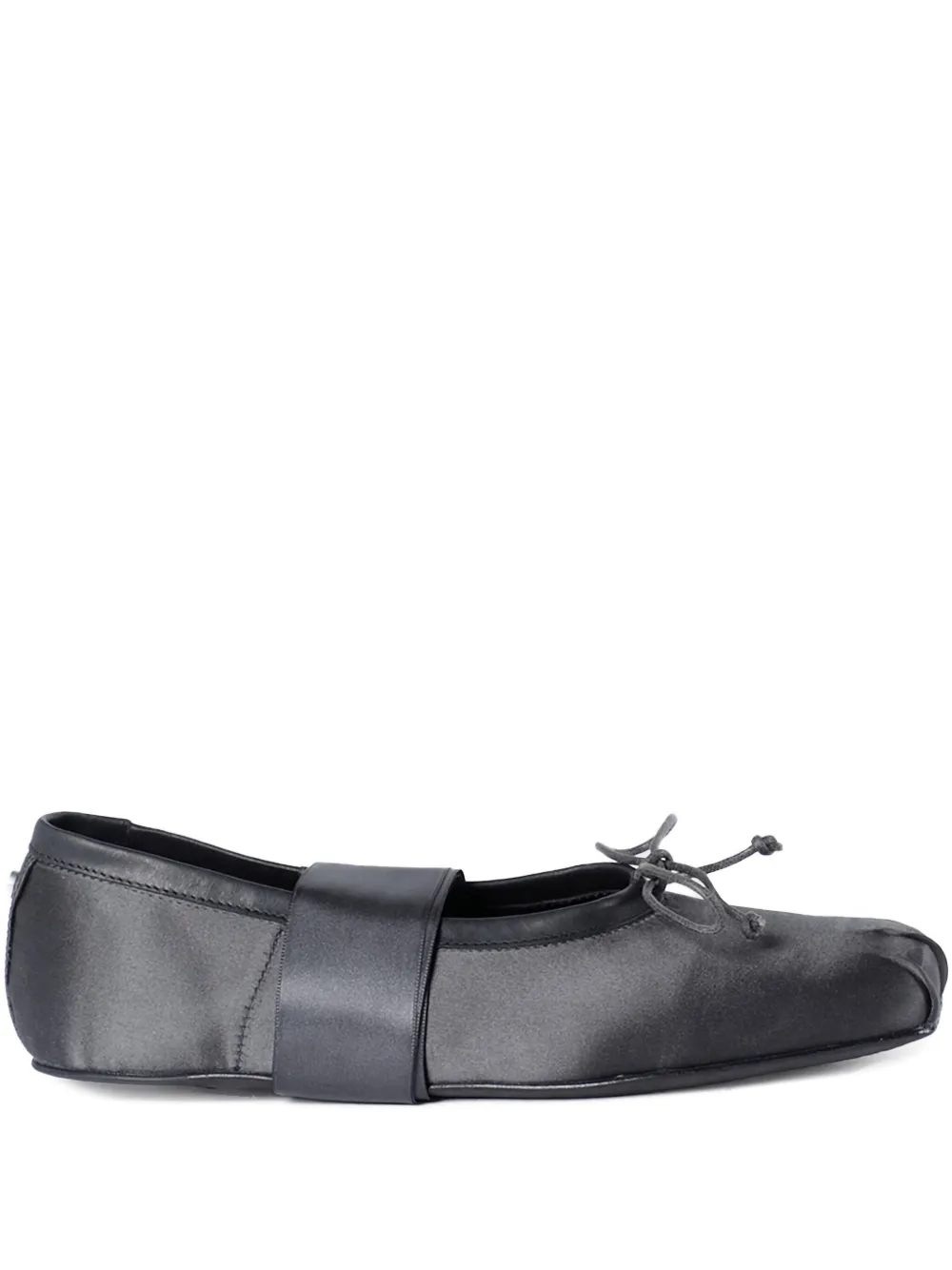 Балетки из атласа с лентами Ann Demeulemeester, серый