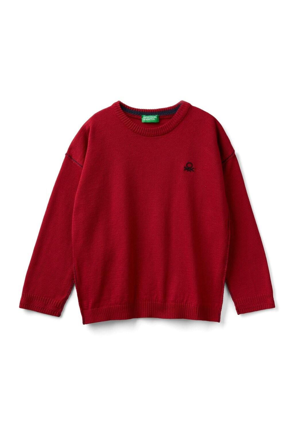 

Вязаный свитер CREW NECK WITH EMBROIDERY. United Colors of Benetton, красный