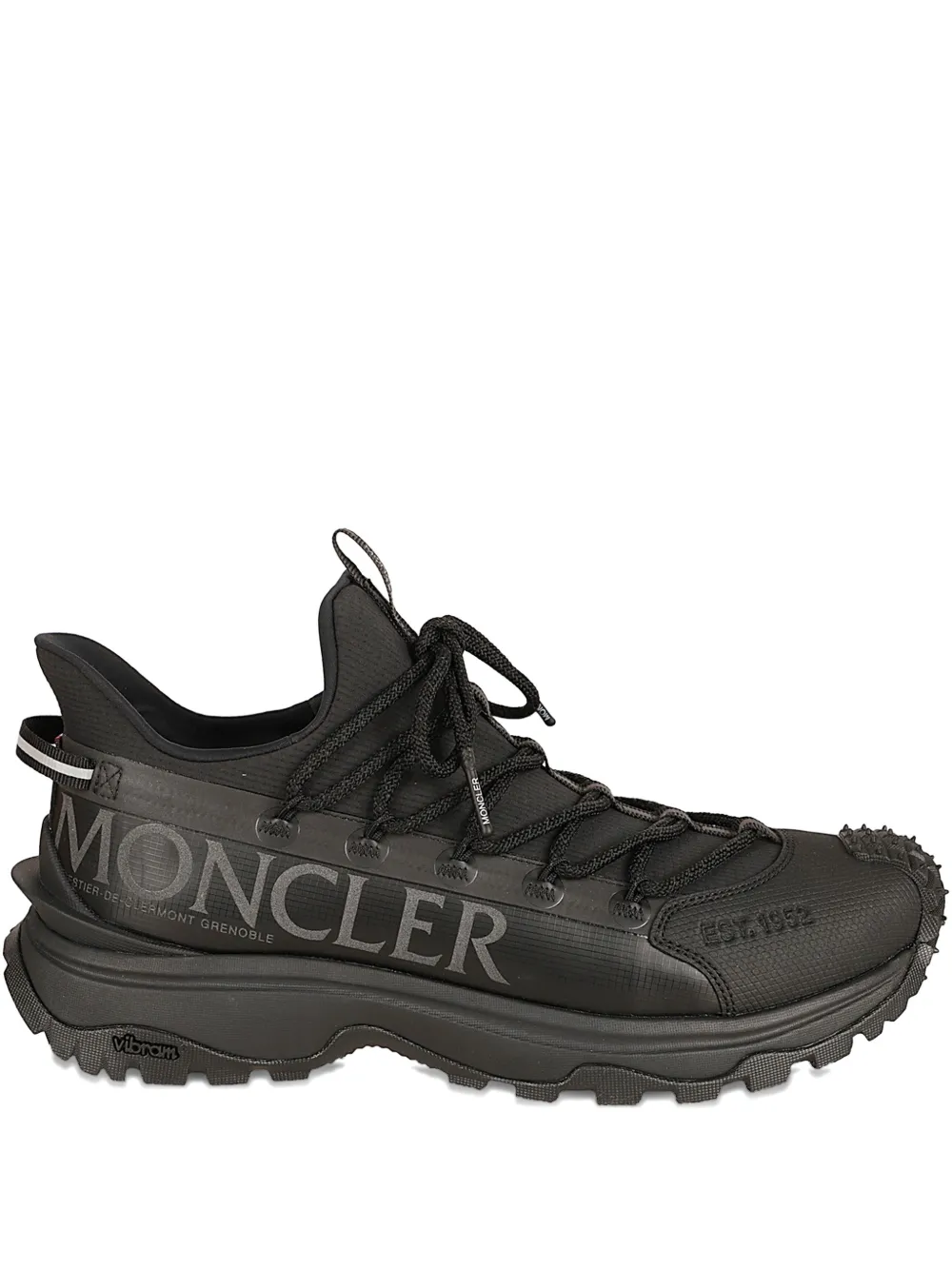 

Кроссовки на шнуровке с логотипом MONCLER, черный