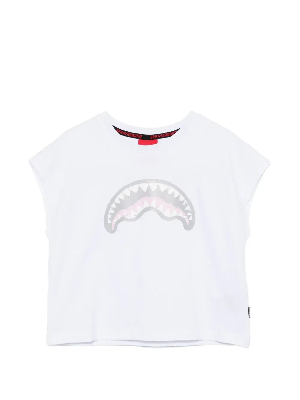 Футболка с принтом "акулья пасть" Sprayground Kid, белый