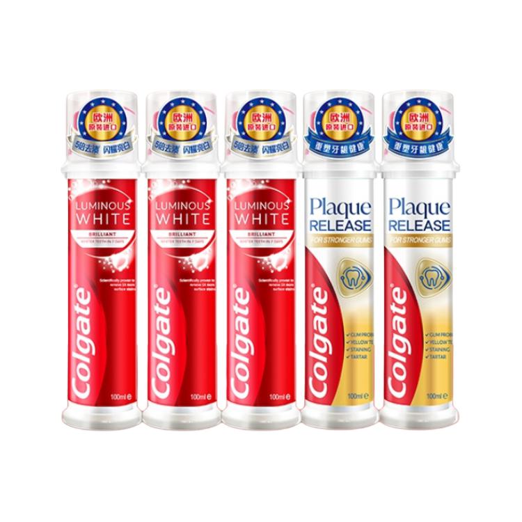 

Зубная паста с кнопкой для чистки и свежести дыхания, 100 мл*4 COLGATE