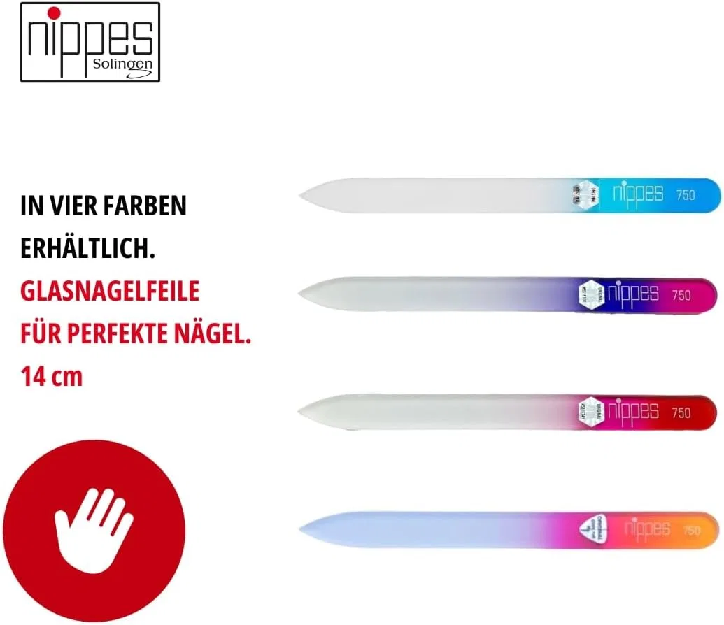 Стеклянная пилка для ногтей Nippes, 14 см, желтая Nippes Solingen — фото 2