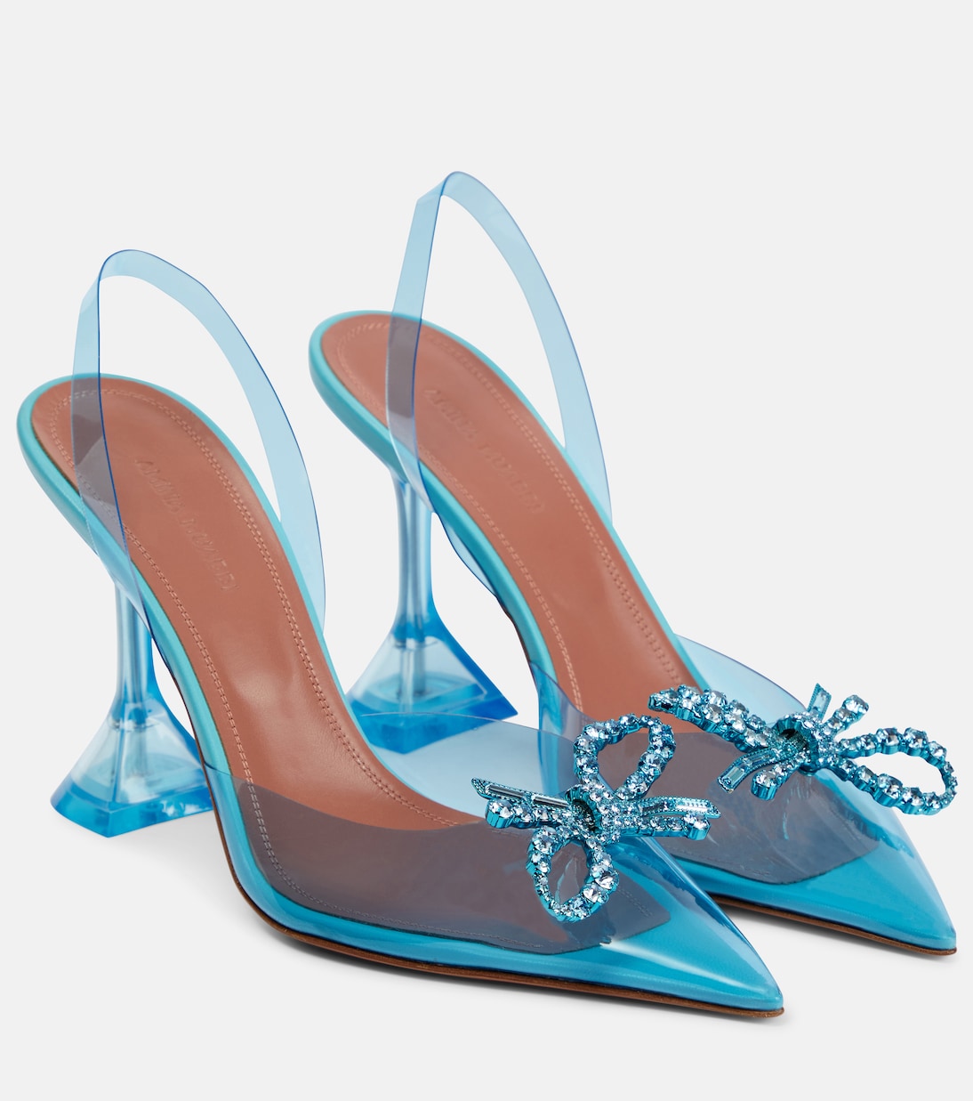 Туфли-лодочки Rosie с декором и открытой пяткой Amina Muaddi, Aqua Blue