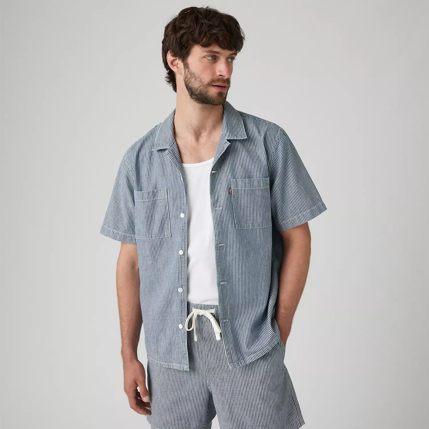 

Рубашка для похода стандартного кроя Levi's, цвет Indy Mid Wash Stripe - Medium Wash