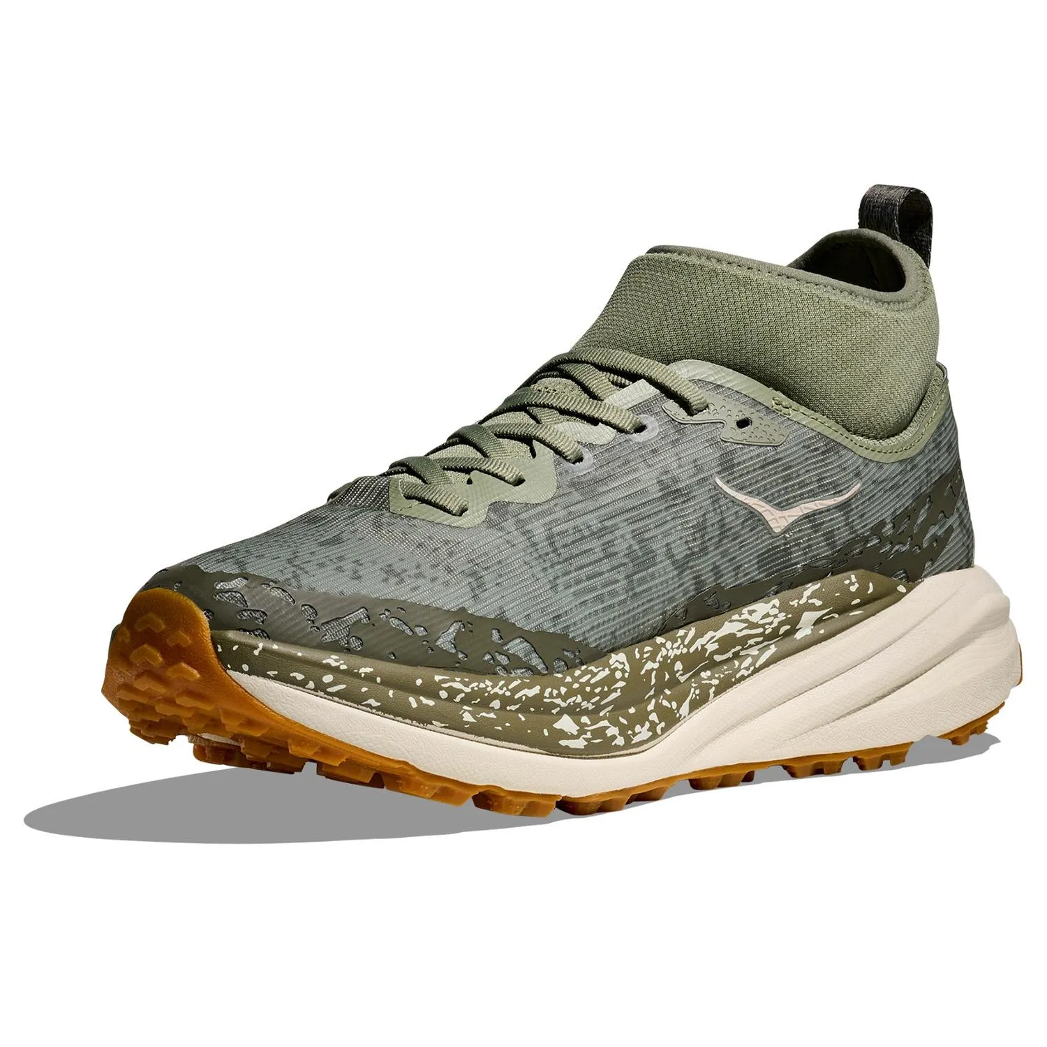 Трейловые кроссовки HOKA Speedgoat 6 Mid GTX, цвет Sea Moss/Oat Milk — фото 4