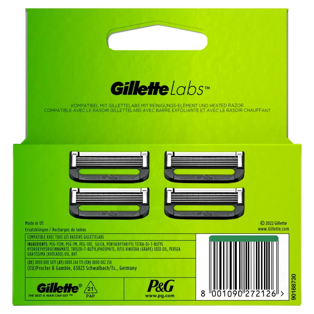 Сменные лезвия Gillette Labs, черный — фото 2