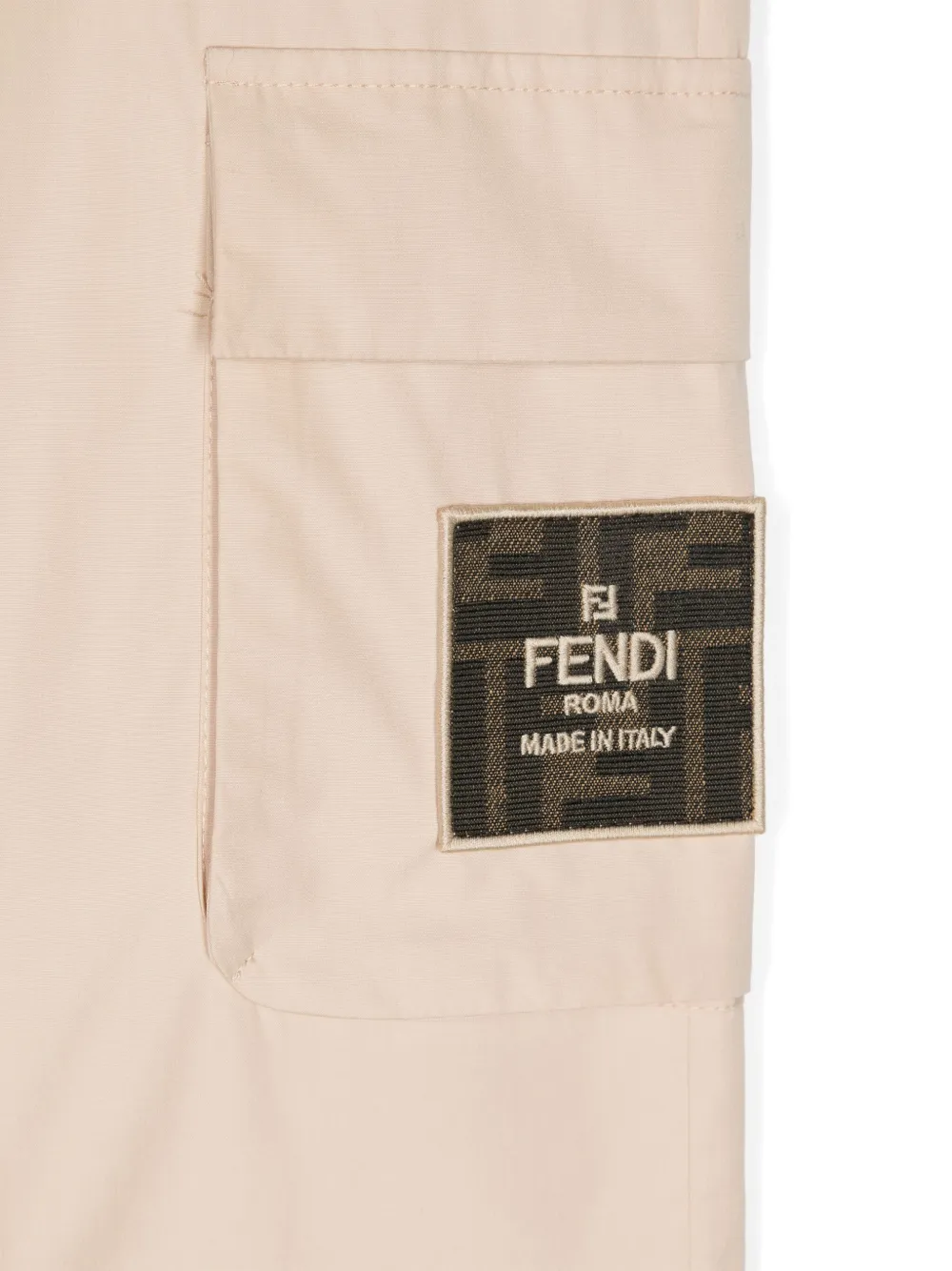 Широкие брюки с нашивкой-логотипом FENDI KIDS, нейтральный — фото 3