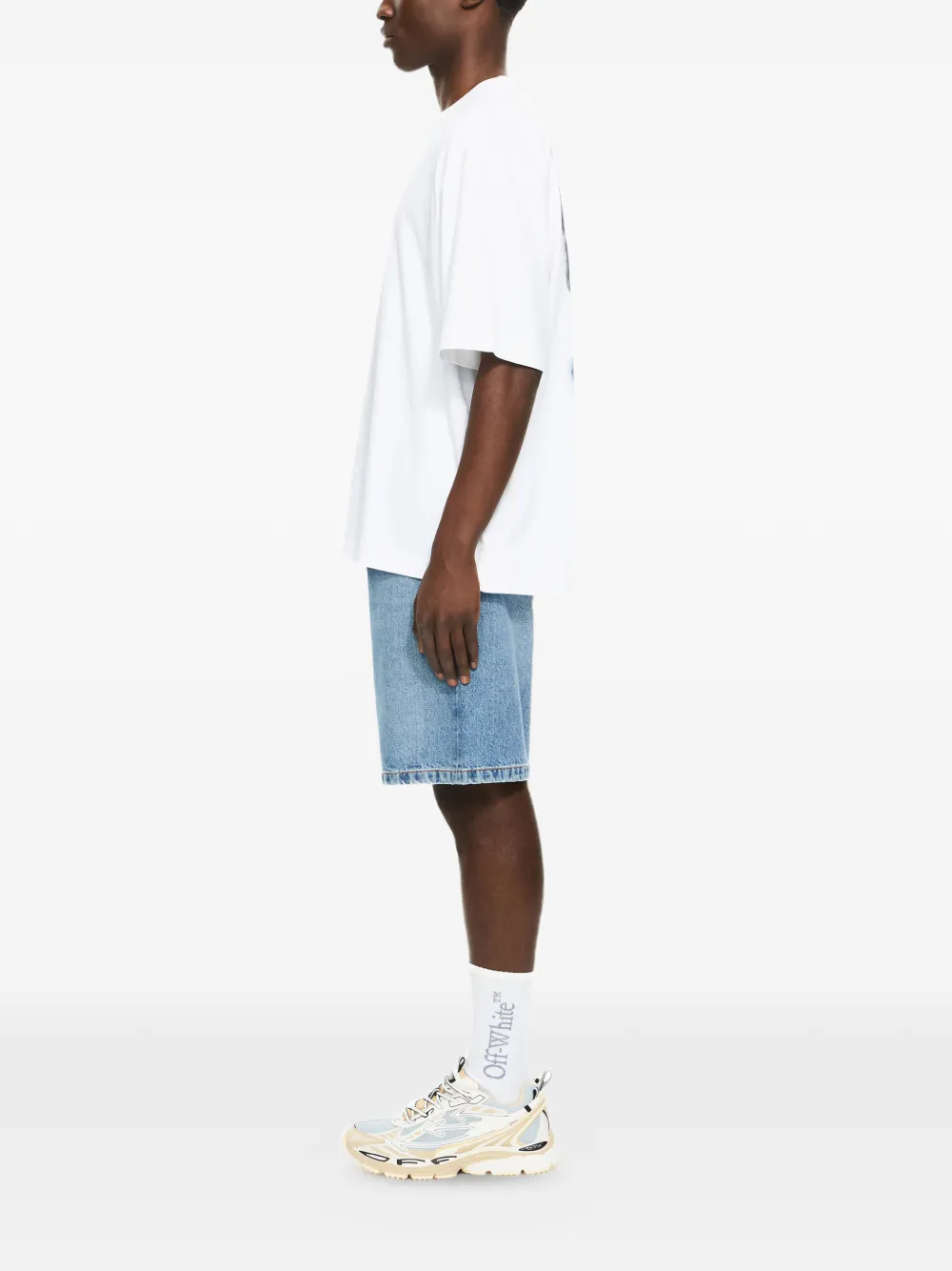 Футболка с 3D-стрелами с эффектом распыления Off-White, белый — фото 2
