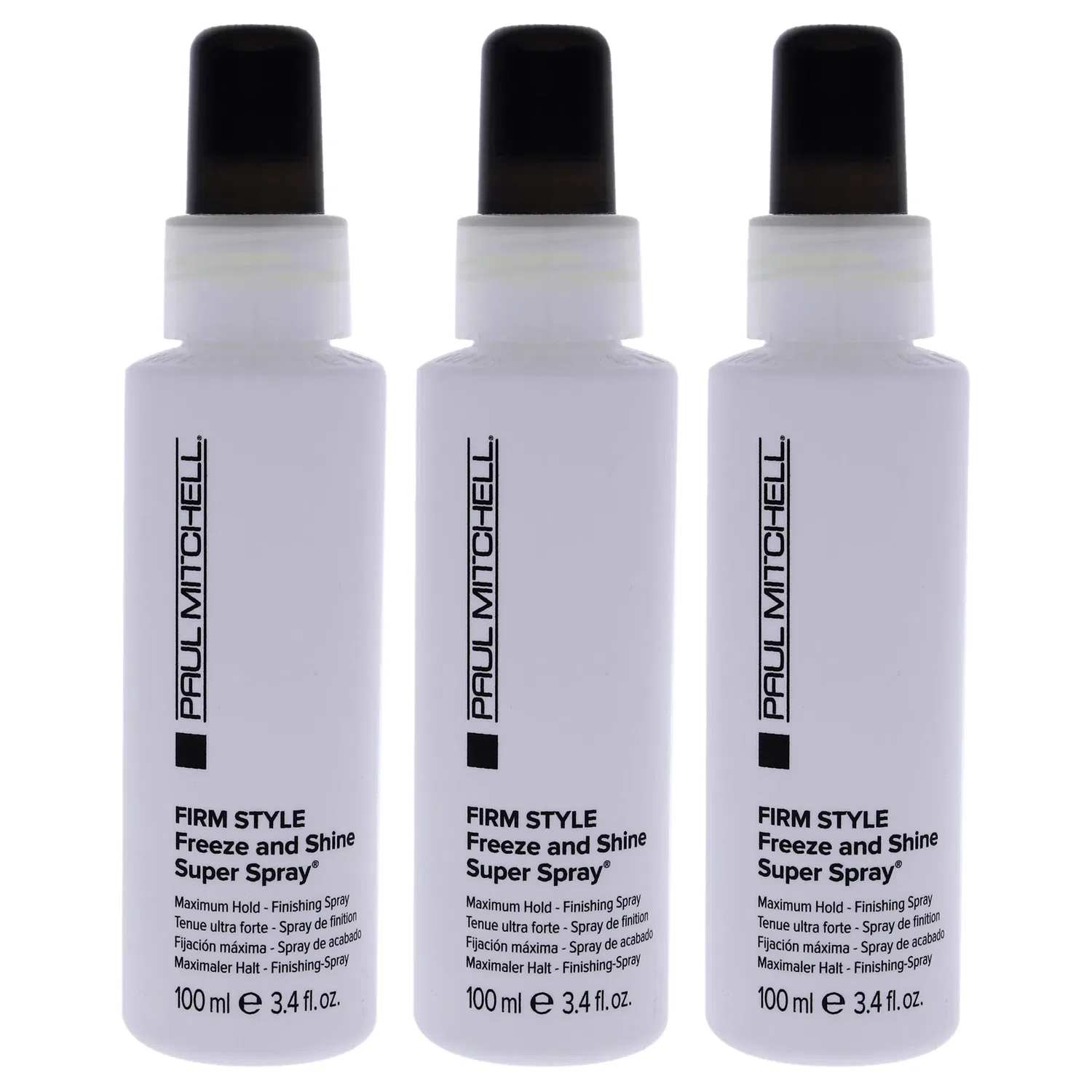Спрей для волос Firm Style Freeze and Shine Super Spray от Paul Mitchell для мужчин и женщин - 3,4 унции (99 мл) - упаковка из 3 штук, Clear