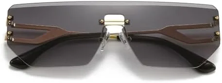 

Женские солнцезащитные очки 2027 года с безрамочной оправой и градиентным металлическим вырезом, мужские солнцезащитные очки для вождения на открытом воздухе MTZJH, 3