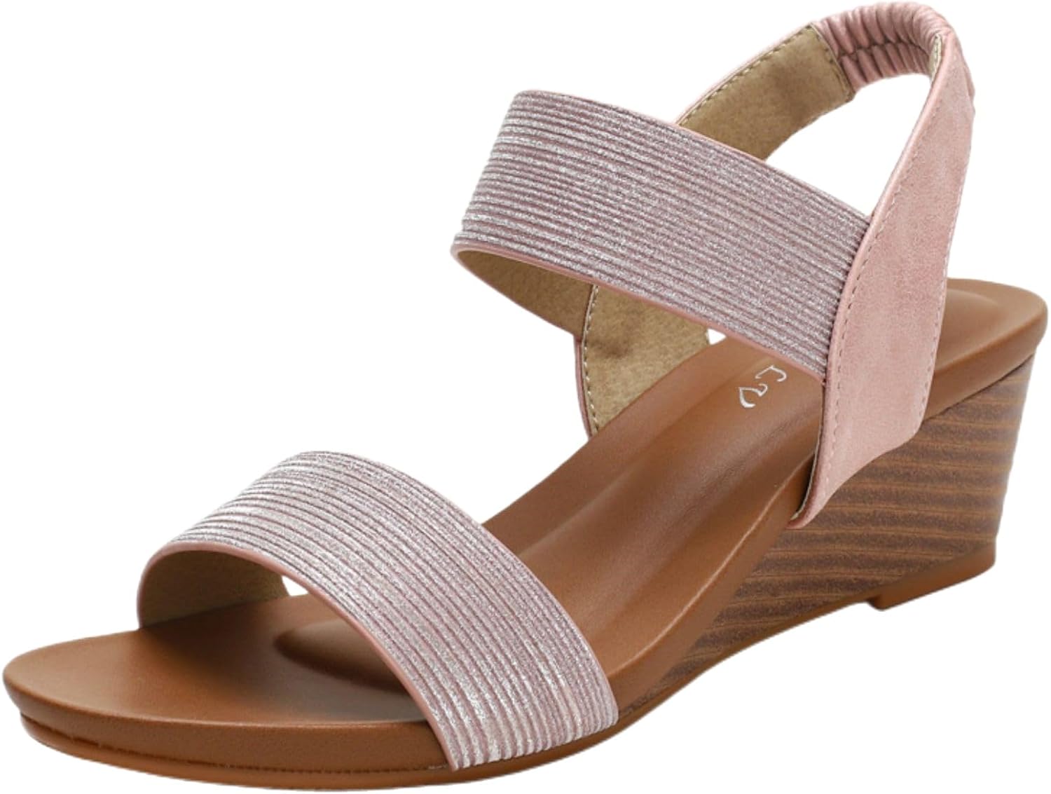 

Женские эспадрильи с открытым носком на высокой платформе, с эластичной лямкой на щиколотке, удобные летние низкие танкетки, модная обувь для нарядов Generic, розовый