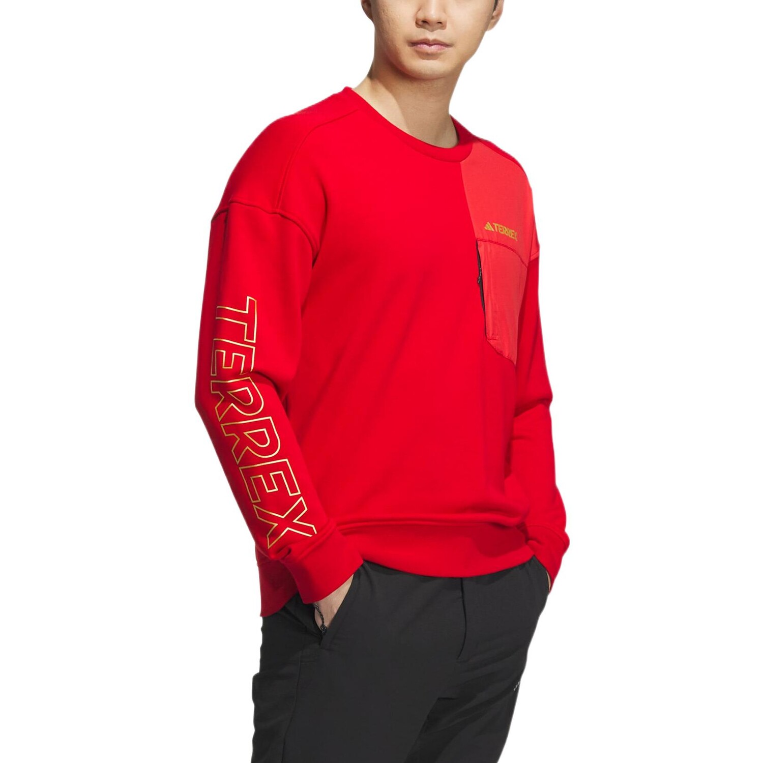 CNY Толстовка мужская красная Adidas, красный — фото 4