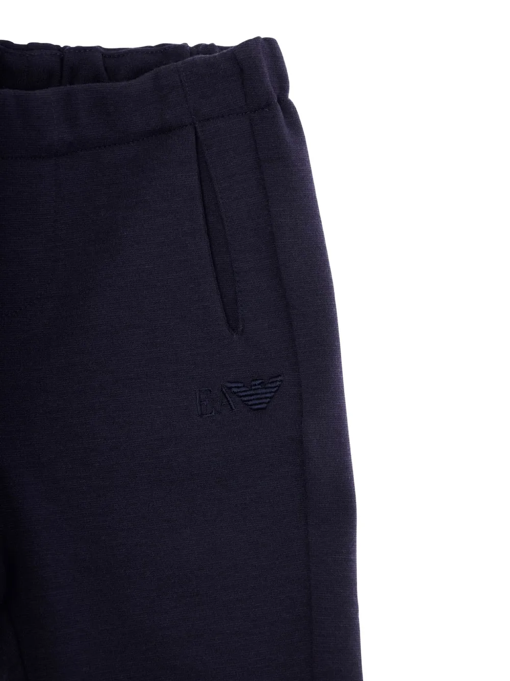 Брюки с логотипом на эластичных манжетах Emporio Armani Kids, синий — фото 2