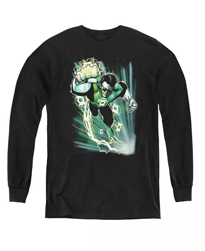 

Свитшот с длинным рукавом Boys of America Youth Emerald Energy Justice League, черный