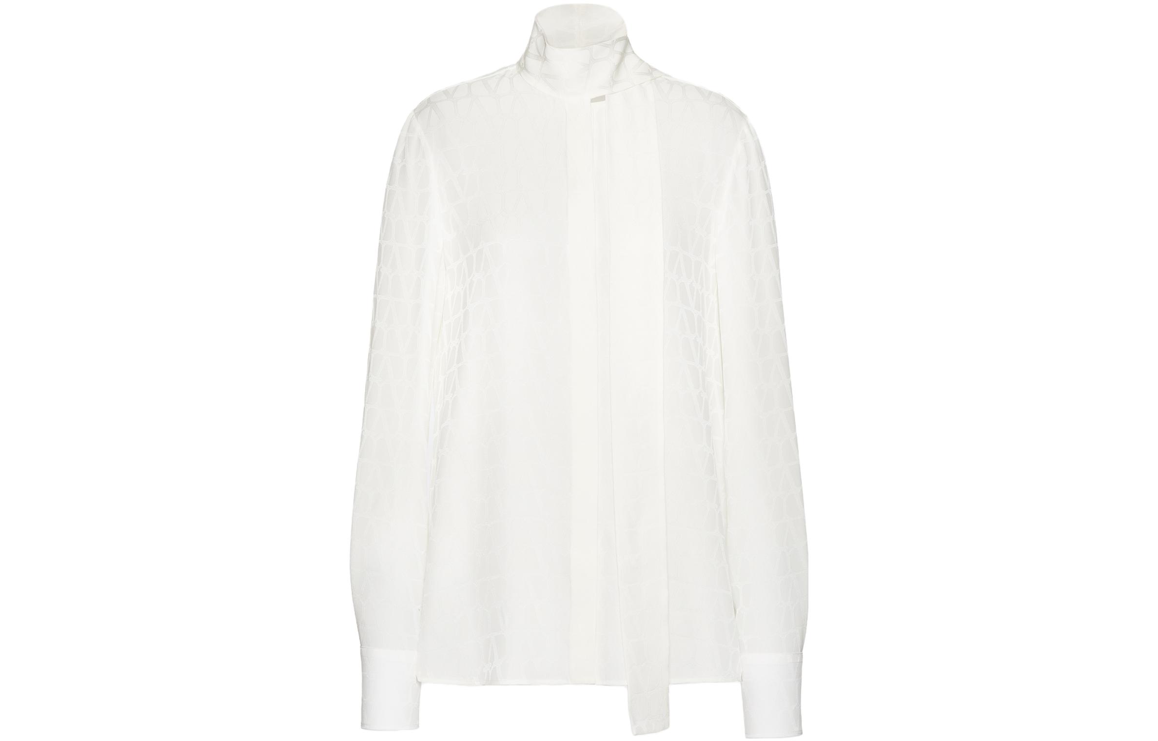 

Блузка Toile Iconographe с высоким воротом Valentino, Milk White