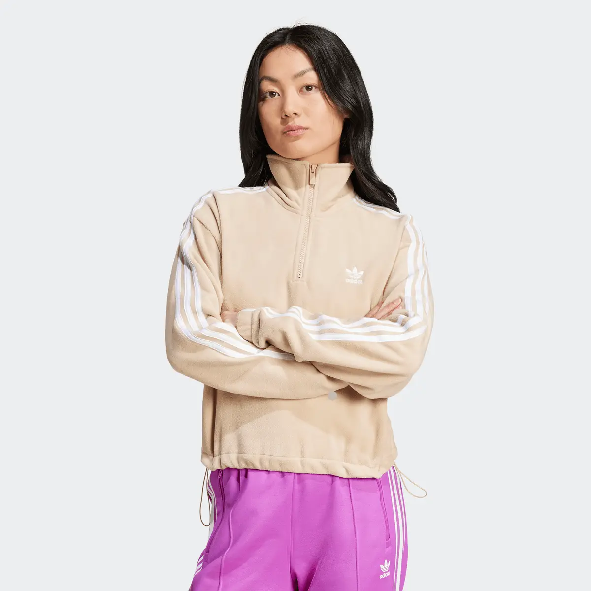 

Куртка adidas Originals Polar Fleece Half Zip, бежевый