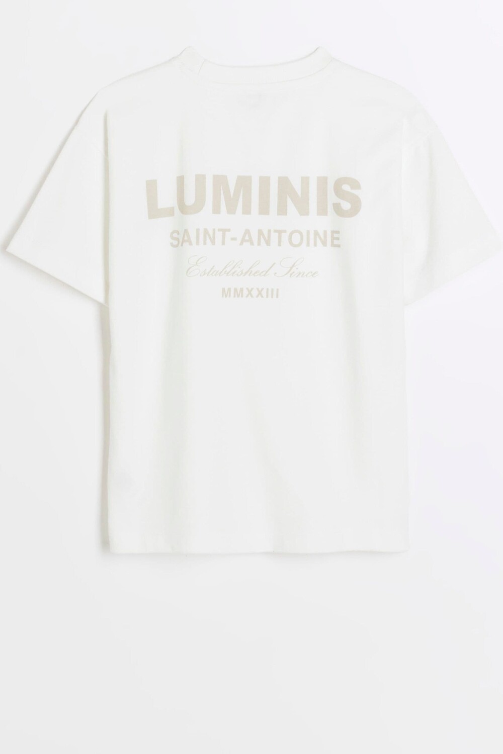 

Футболка с принтом Luminis на спине для мальчиков River Island, белый