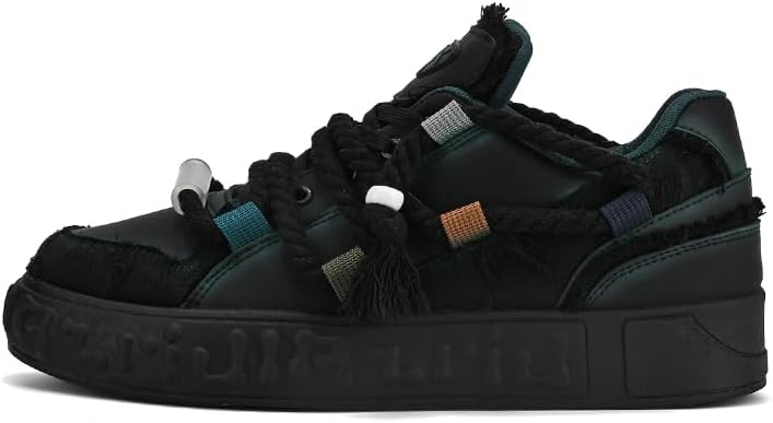 

Мужские модные кроссовки, повседневная обувь, противоскользящие, низкие, удобные для ходьбы, теннисные кроссовки с толстой подошвой Yebonsho, черный